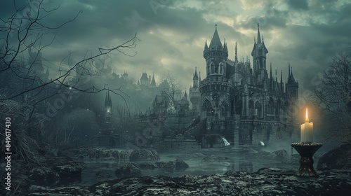 Wallpaper Mural Goth castle with candle Digital Backdrops, Studio Backdrops For Photographers Torontodigital.ca