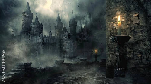 Wallpaper Mural Goth castle with candle Digital Backdrops, Studio Backdrops For Photographers Torontodigital.ca