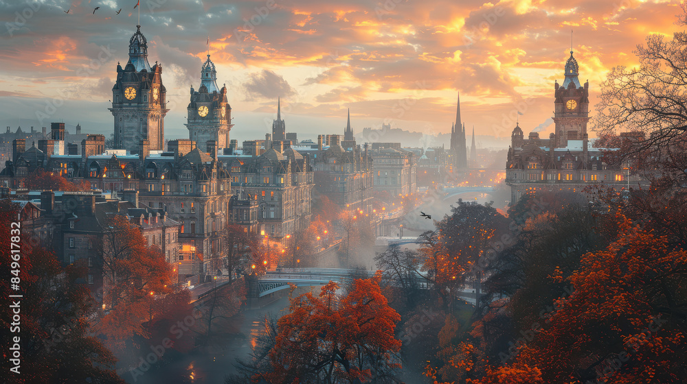 custom made wallpaper toronto digitalCapture the grandeur of Edinburgh, United Kingdom created with Generative AI technology