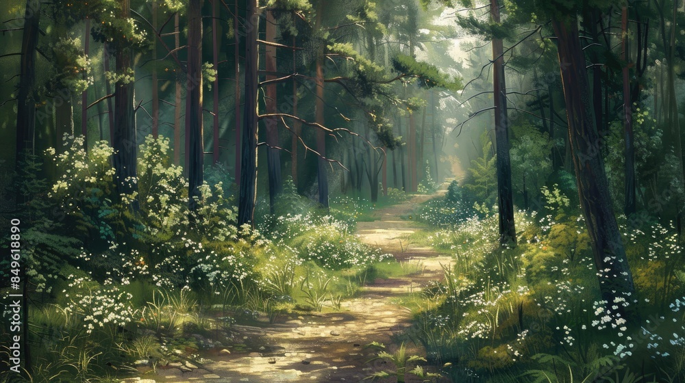 Obraz premium During the summer amid the forest