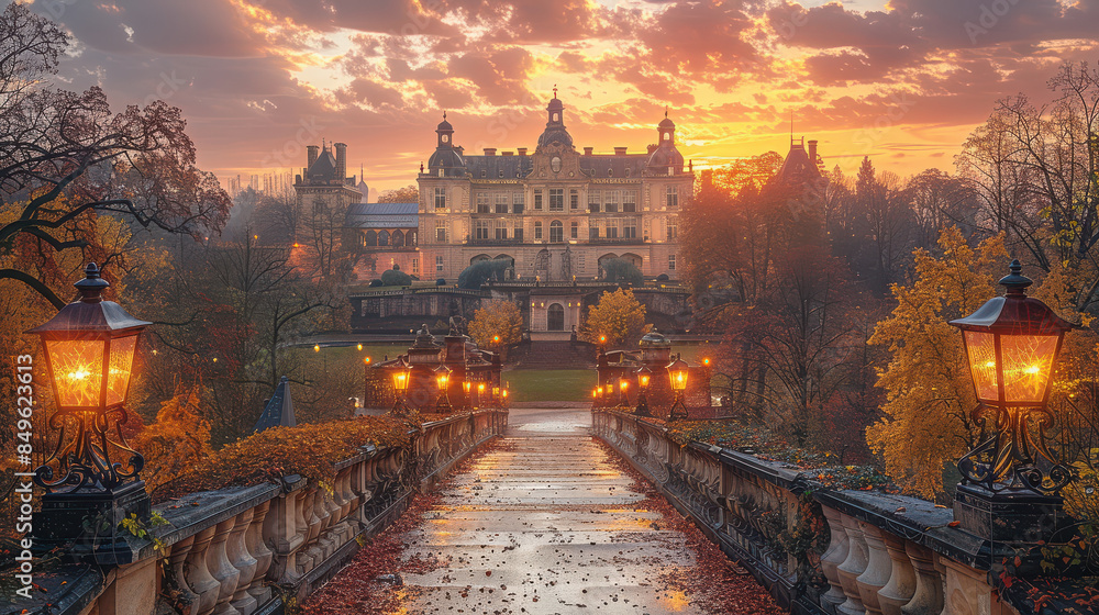 Obraz premium Travel scene of Luxembourg City created with Generative AI technology