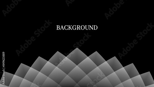 Black abstract background with white rhombic pattern, crystal shape, modern geometric banner	
