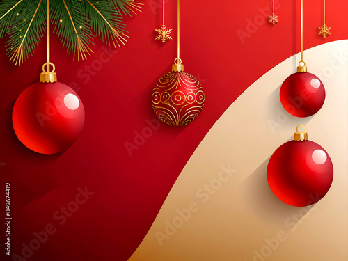 Red Christmas balls vector illustration