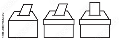 Hand voting ballot box icon, Election Vote concept, Vector illustration on white background