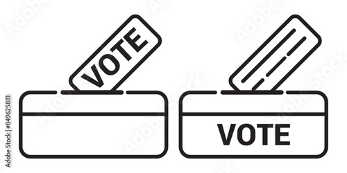 Hand voting ballot box icon, Election Vote concept, Vector illustration on white background
