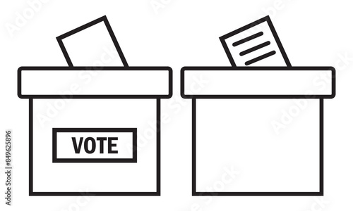 Hand voting ballot box icon, Election Vote concept, Vector illustration on white background