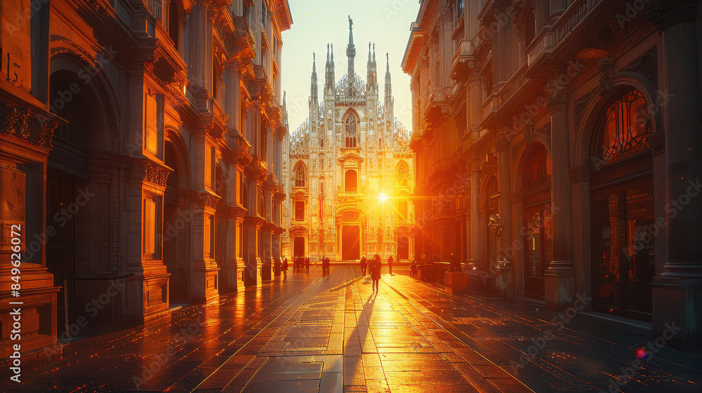 Capture the grandeur of Milan, Italy created with Generative AI technology Capture the grandeur of Milan, Italy created with Generative AI technology