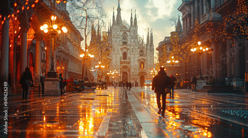 Capture the grandeur of Milan  Italy created with Generative AI technology