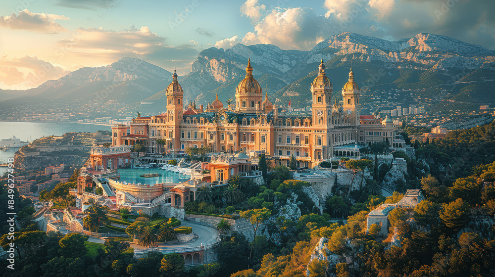 Obraz premium Capture the grandeur of Monaco, Monaco created with Generative AI technology