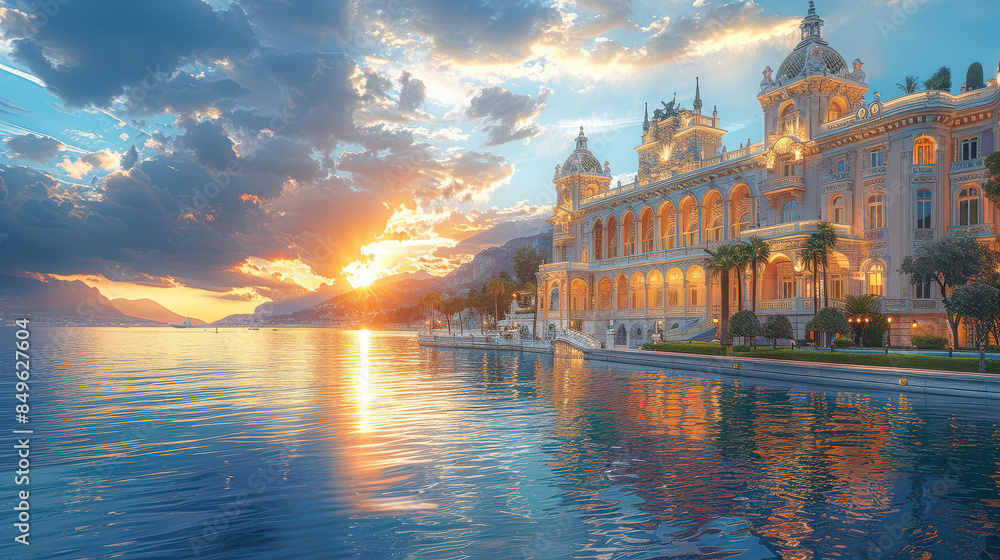 Obraz premium Capture the grandeur of Monaco, Monaco created with Generative AI technology