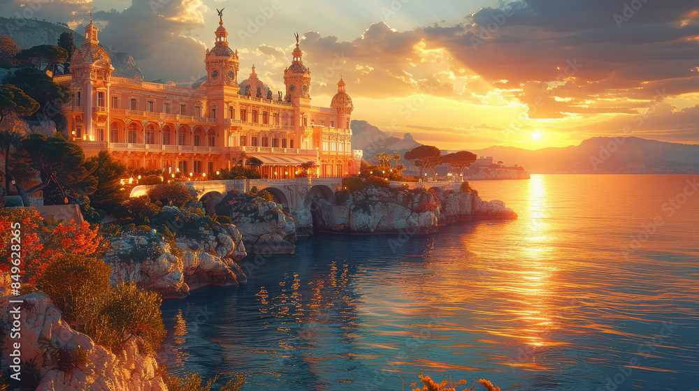 Naklejka premium Capture the grandeur of Monaco, Monaco created with Generative AI technology