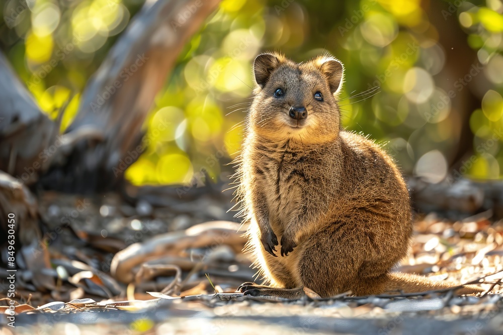 Fototapeta premium Quokka Resting on Forest Floor