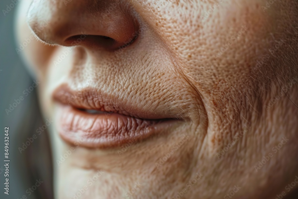 A wrinkles and skin perfection on the face A wrinkles and skin perfection on the face