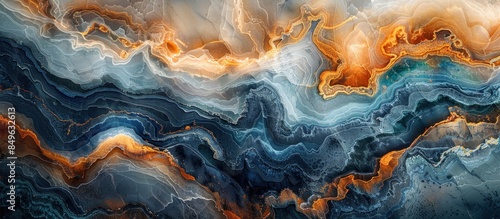 Abstract blue and orange wave pattern