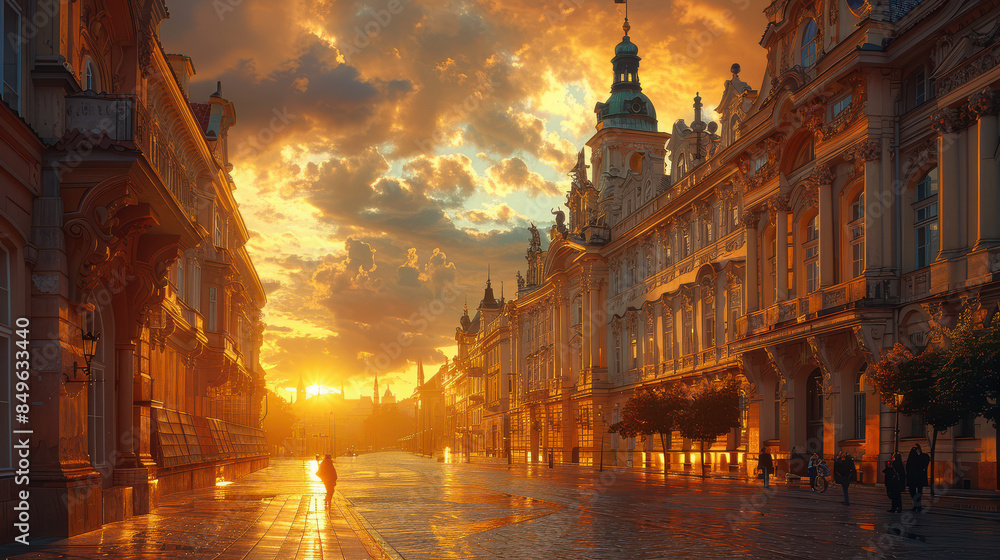 Fototapeta premium Capture the grandeur of Prague, Czech Republic created with Generative AI technology