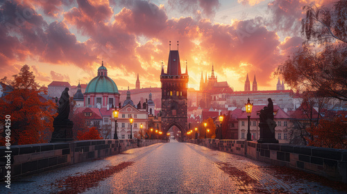 Capture the grandeur of Prague, Czech Republic created with Generative AI technology