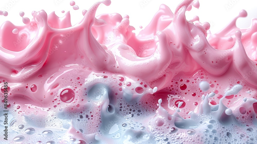 Vibrant Collage of Colorful Cosmetic Cleanser Foam Isolated on White Background Vibrant Collage of Colorful Cosmetic Cleanser Foam Isolated on White Background