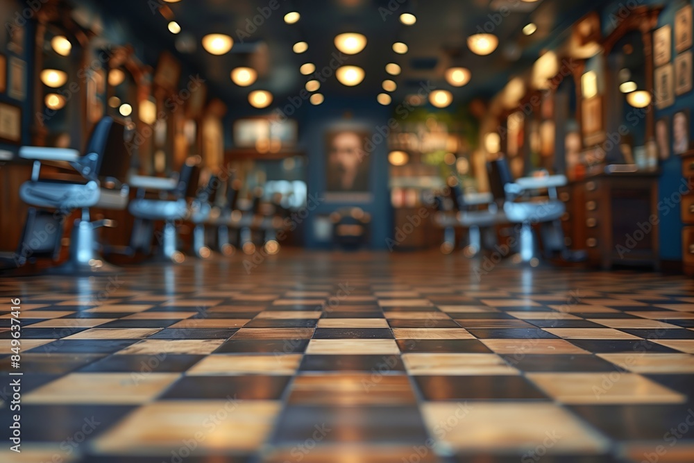Men's Barbershop Scene with Blurred Background Hairstylist and Salon Men's Barbershop Scene with Blurred Background Hairstylist and Salon