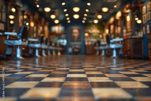 Wallpaper Mural Men's Barbershop Scene with Blurred Background Hairstylist and Salon Torontodigital.ca