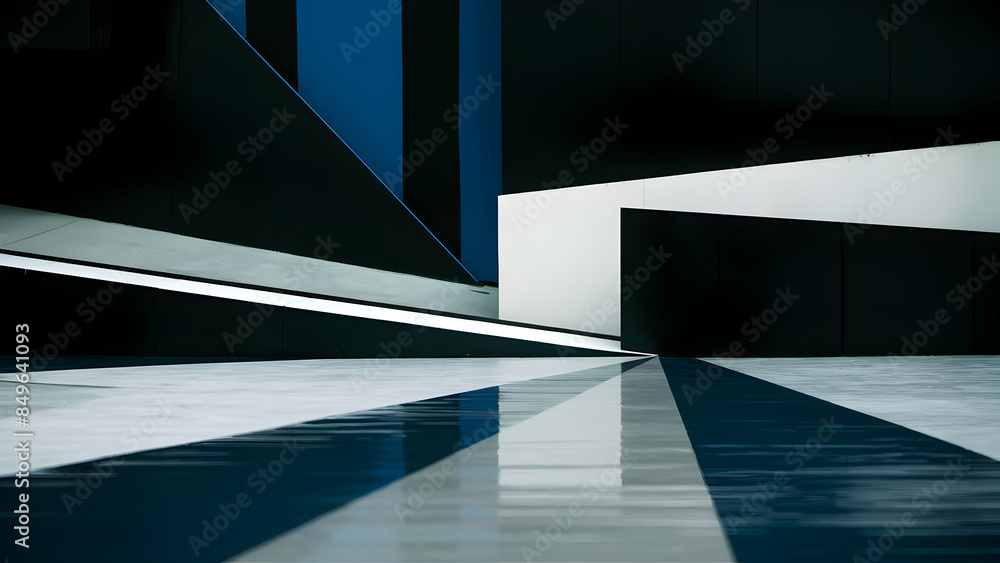 Fototapeta premium Primary Play Geometric Dance on Black and White