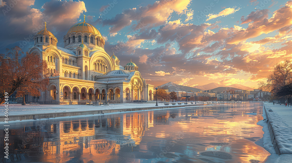 Fototapeta premium Capture the grandeur of Sofia, Bulgaria created with Generative AI technology