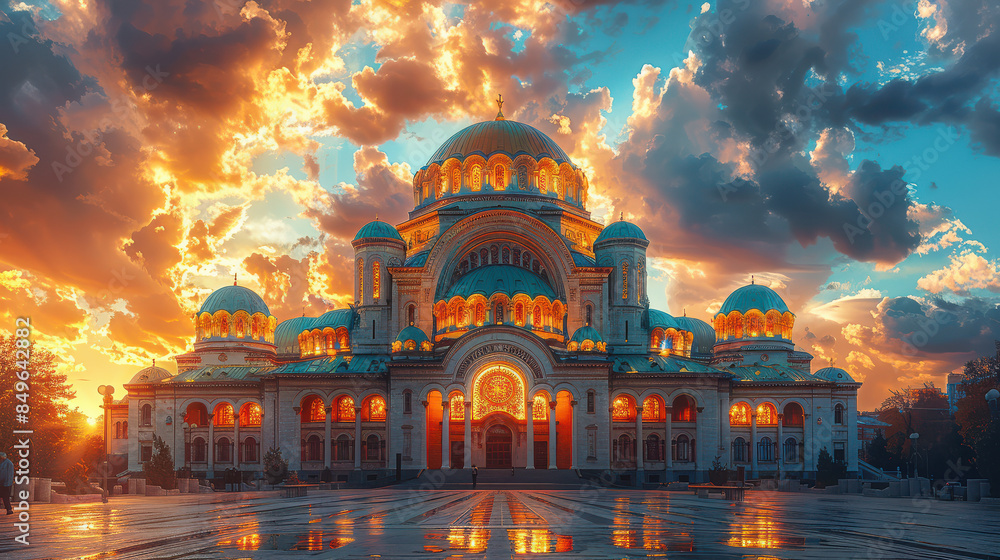 Fototapeta premium Capture the grandeur of Sofia, Bulgaria created with Generative AI technology
