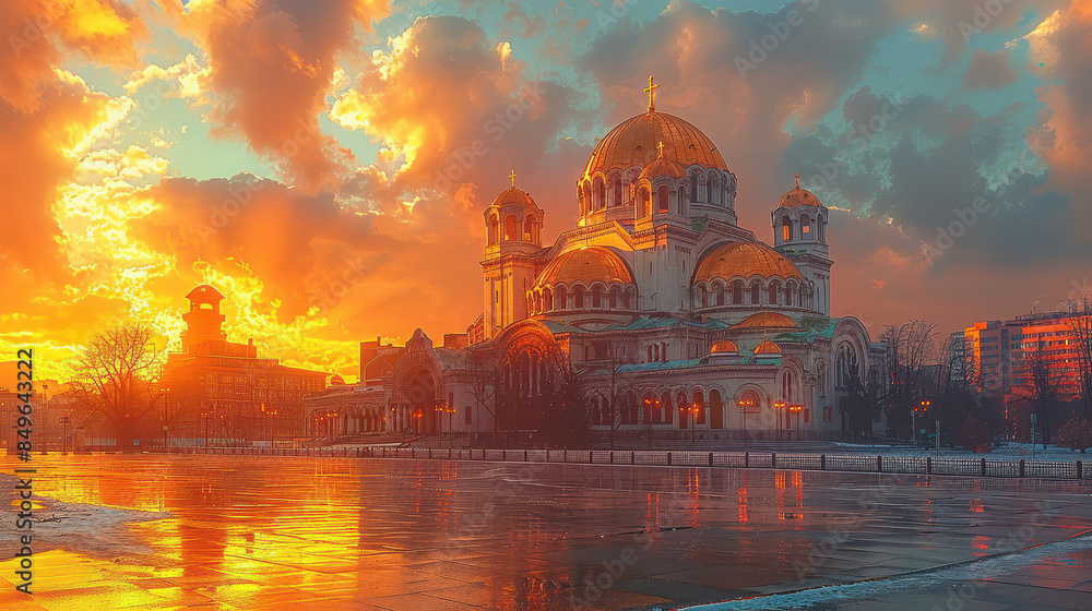 Fototapeta premium Capture the grandeur of Sofia, Bulgaria created with Generative AI technology