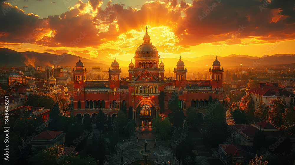 Fototapeta premium Capture the grandeur of Sofia, Bulgaria created with Generative AI technology