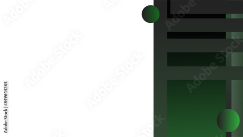 Plain and dull green side frame geometric shapes background