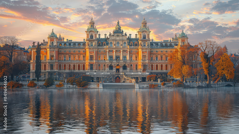 Obraz premium Capture the grandeur of Stockholm, Sweden created with Generative AI technology