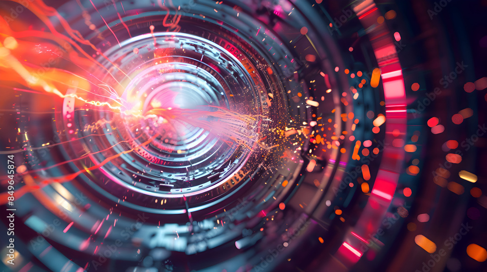 Obraz premium Abstract background with glowing circles