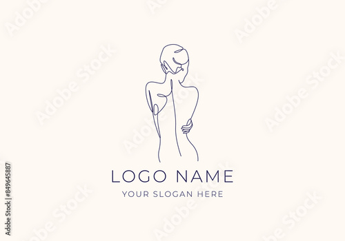 logo line women backside. Logo women, lineart, beauty. Editable file