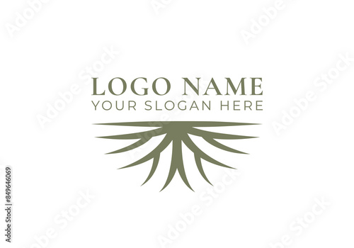 logo ground roots. Logo plant, botanical. Editable file