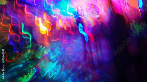 A blurry picture of a colorful light show in the dark, AI