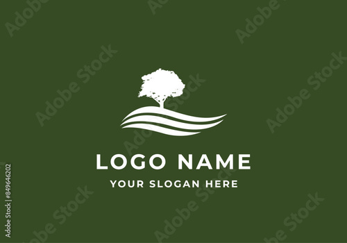 logo tree and garden or yard. Editable file