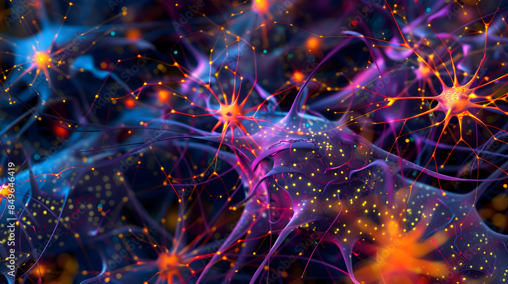 Neural network with interconnected nodes and synapses. Physics background Neural network with interconnected nodes and synapses. Physics background