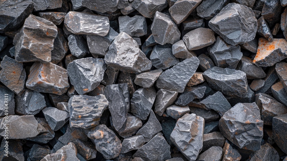 Close up of granite gravel stones for decorative flooring patterns and surface textures Close up of granite gravel stones for decorative flooring patterns and surface textures