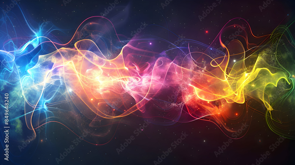 Fototapeta premium Abstract fractal background, Colorful waves effect background