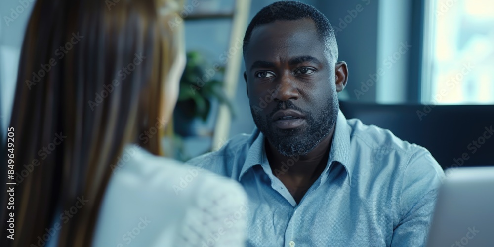 Obraz premium Man Talking to Woman