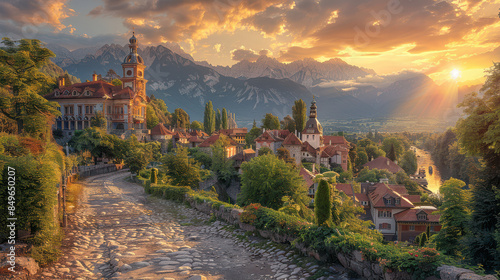 Capture the grandeur of Vaduz, Liechtenstein created with Generative AI technology