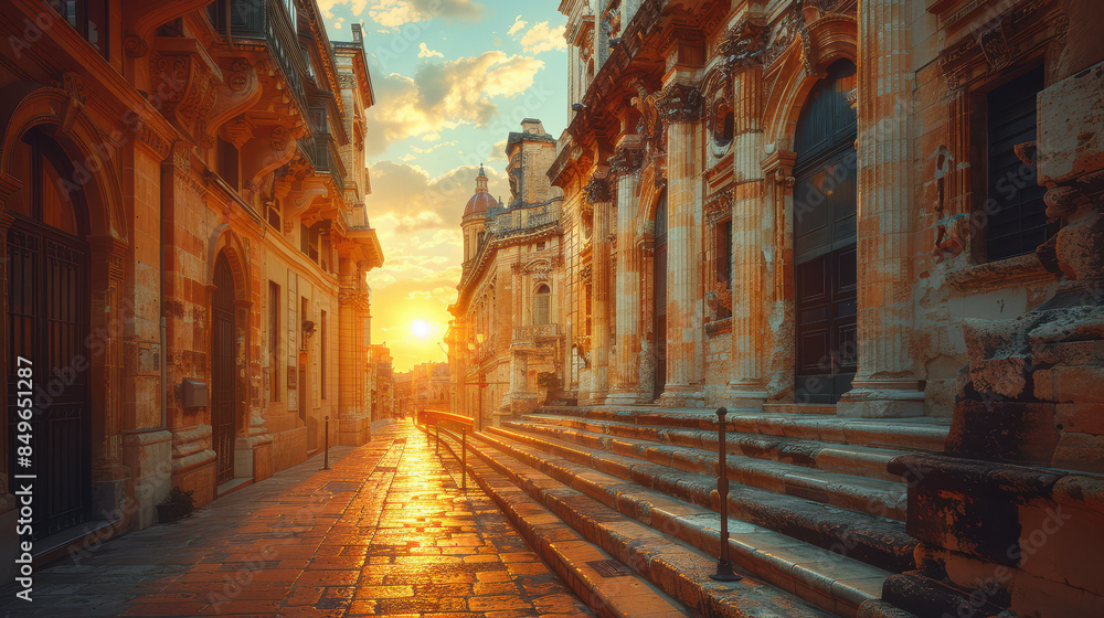 Obraz premium Beautiful Valletta, Malta created with Generative AI technology