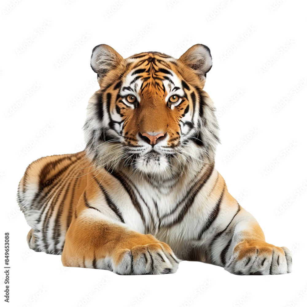 Naklejka premium Tiger on transparent or white background