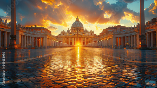 Capture the grandeur of Vatican City, Vatican City created with Generative AI technology