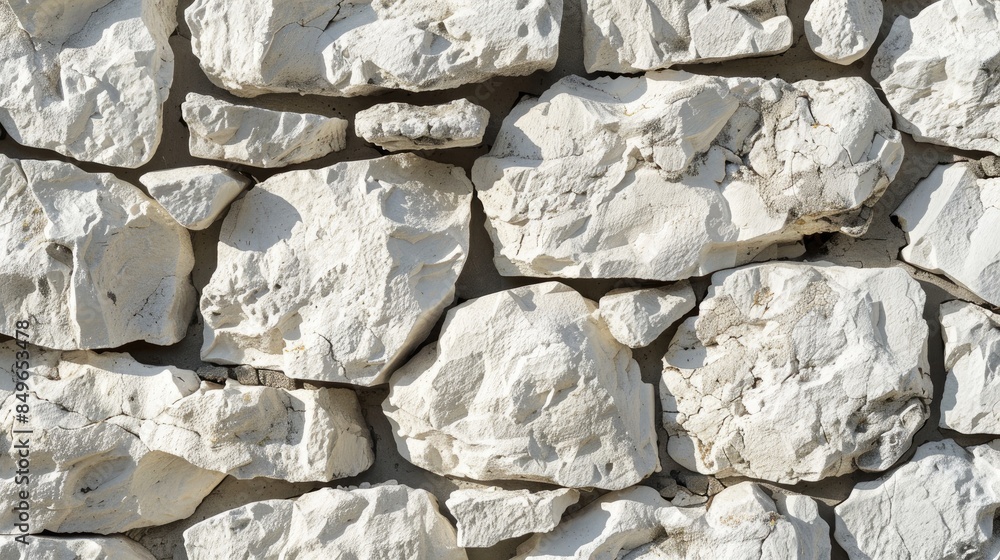 Fototapeta premium Highly detailed fragment of a white stone wall background