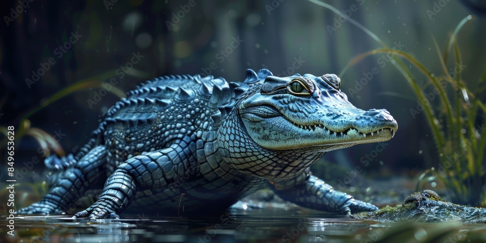Fototapeta premium Small alligator in water