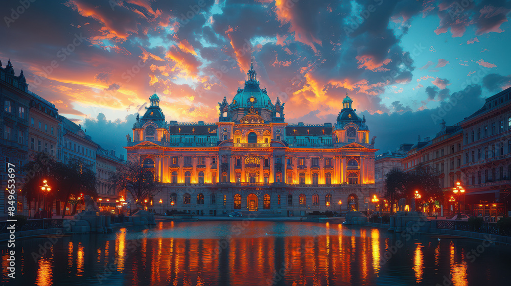 Naklejka premium Capture the grandeur of Vienna, Austria created with Generative AI technology