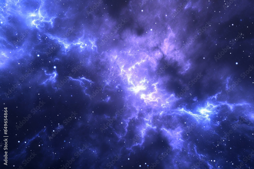 Fototapeta premium A cosmic image of a nebula with purple and blue colors