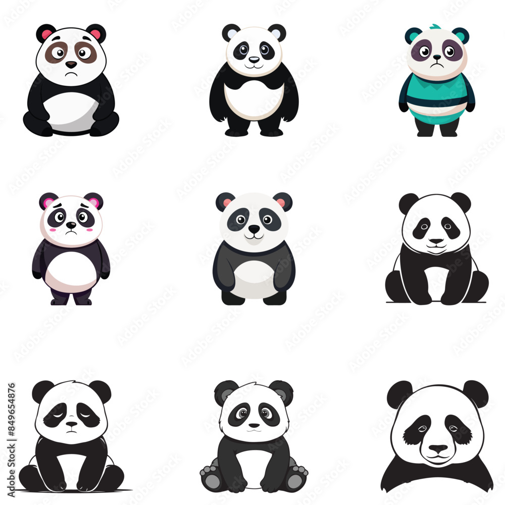 set of boring panda vector design, panda, vector, sport, pattern, illustration, icon, symbol, animal, skull, bear, seamless, design, cute, game, set, fun, character, black, love, sign, happy, baby set of boring panda vector design, panda, vector, sport, pattern, illustration, icon, symbol, animal, skull, bear, seamless, design, cute, game, set, fun, character, black, love, sign, happy, baby