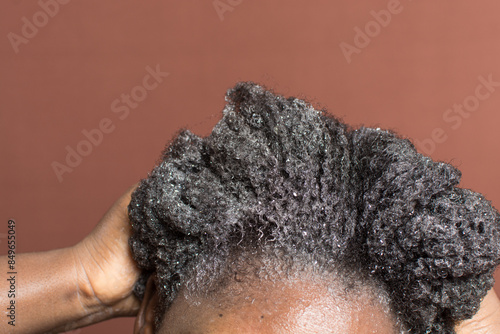 Washing curly hair with a shampoo, shampooing 4c coily hair, scrubbing curling hair during wash