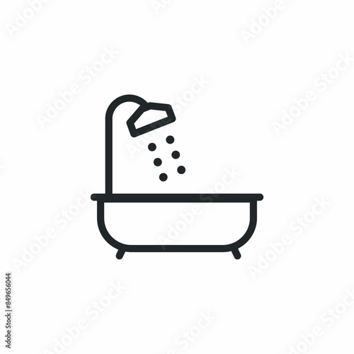shower bathtub bathroom water icon